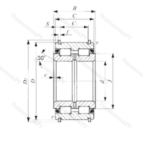Подшипник роликовый радиальный NAS 5022UUNR