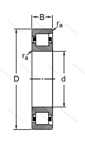 Цилиндрический роликовый подшипник 102208 (N 208 V) в Краснодаре