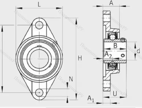 Подшипниковый узел UCFL 207 J 7 в Краснодаре