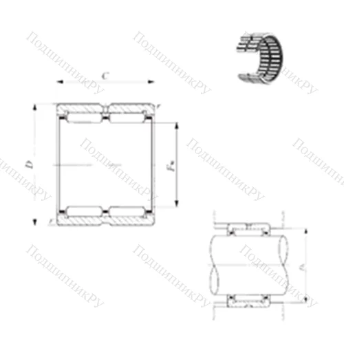 Подшипник игольчатый радиальный RNA 6909