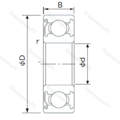 Подшипник шариковый радиальный 6201ZE