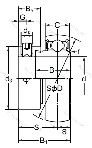 Корпусный подшипник SA 212 (AEL 212) в Краснодаре