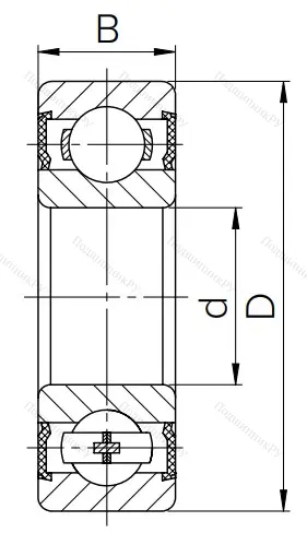 Шариковый однорядный подшипник 180301 T (6301 2RS) в Краснодаре