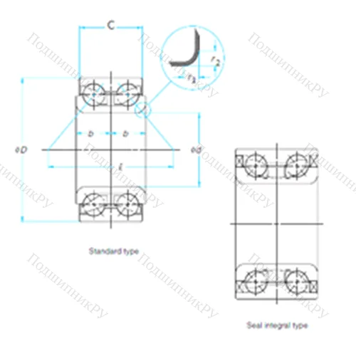 Подшипник шариковый радиально-упорный BAH-0191