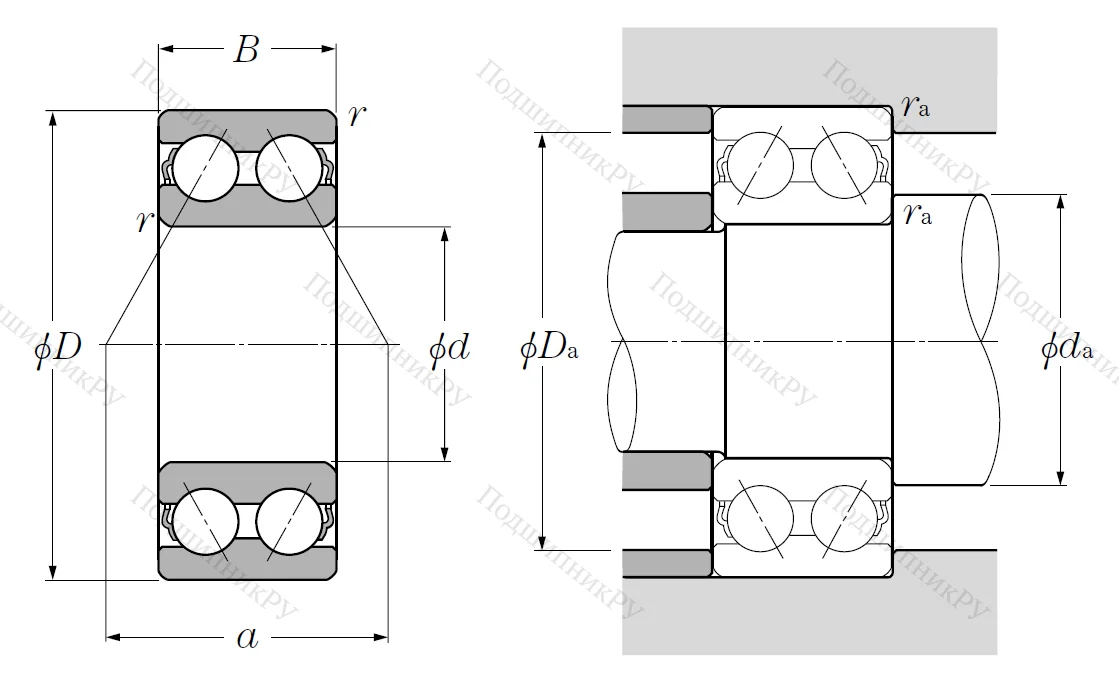 Двухрядный шариковый подшипник 5206 S