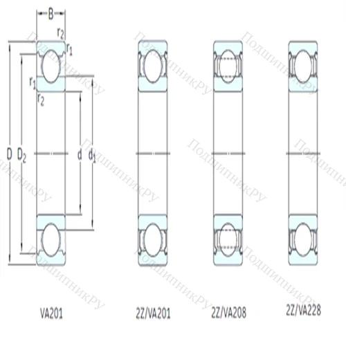 Подшипник шариковый радиальный 6309/VA 201