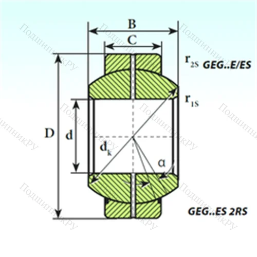 Подшипник скольжения сферический GEG 160 ES 2RS
