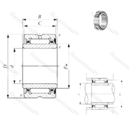 Подшипник игольчатый радиальный NA 4926U от производителя  IKO