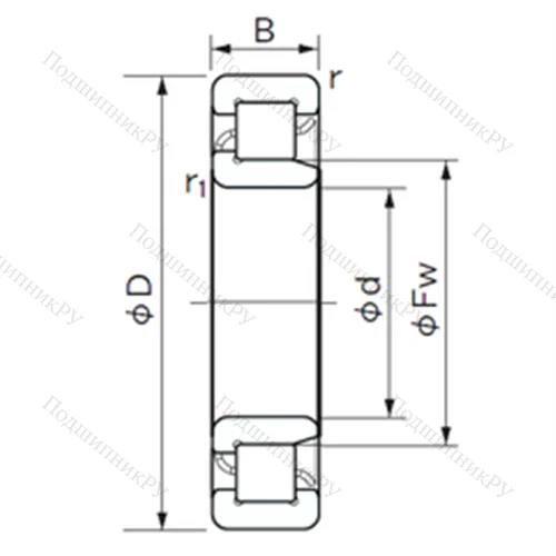 Подшипник роликовый радиальный NJ 1076