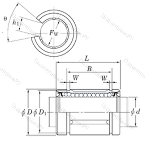 Подшипник шариковый линейный SDE 50OP