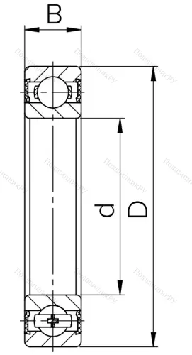 Шариковый однорядный подшипник 180502 T (62202 2RS T) в Краснодаре