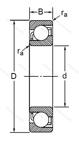 Радиально-упорный шариковый подшипник 7312 B (66312 ГОСТ) в Краснодаре