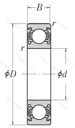 Однорядный шариковый подшипник 6030 ZZ от производителя  NSK Однорядный шариковый подшипник 6030 ZZ от производителя  NSK
