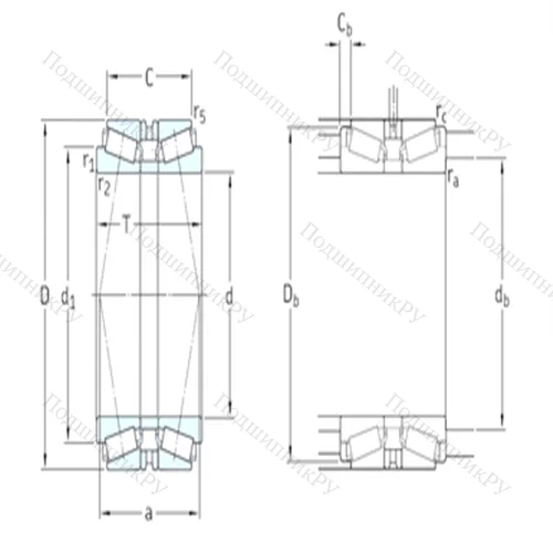 Подшипник роликовый радиально-упорный спаренный 32044T 165X/DB 42C 220