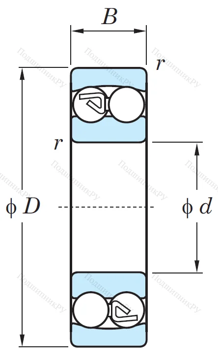 Двухрядный шариковый подшипник 1309