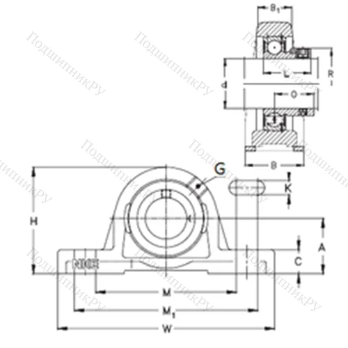 Подшипниковый узел шариковый радиальный RASEY 50-N