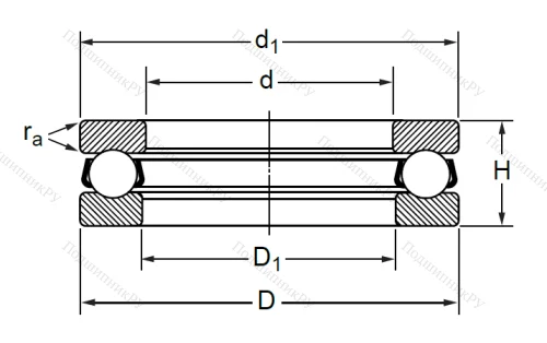 Упорный шариковый подшипник 8104 (51104) в Краснодаре