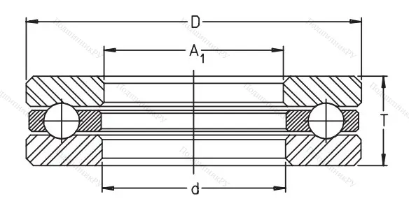 Упорный шариковый подшипник 51115
