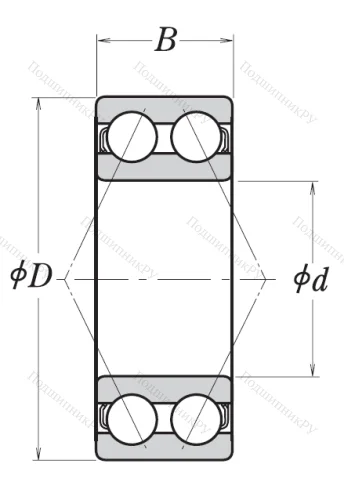 Двухрядный шариковый подшипник 3304 B 2RSRTNG от производителя  NSK