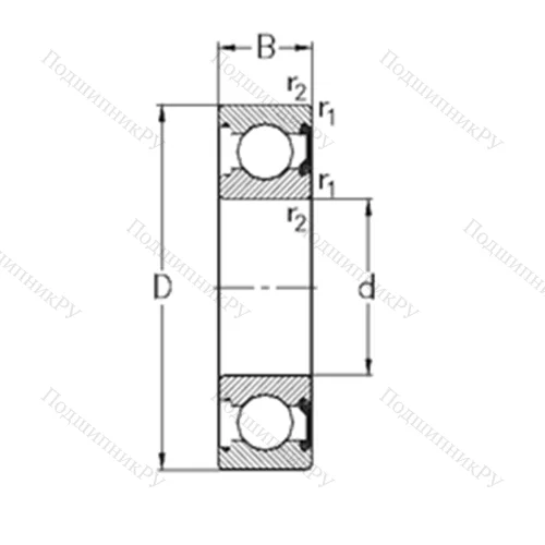Подшипник шариковый радиальный 61901-2RSR