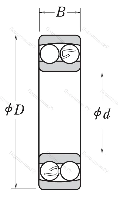 Двухрядный шариковый подшипник 1317
