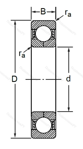 Радиально-упорный шариковый подшипник QJ 222 M (176222 Л ГОСТ) в Краснодаре