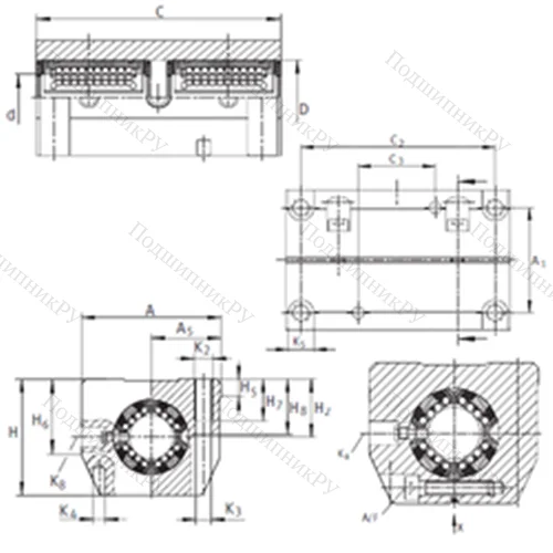 Подшипник шариковый линейный KTSS 16-PP-AS