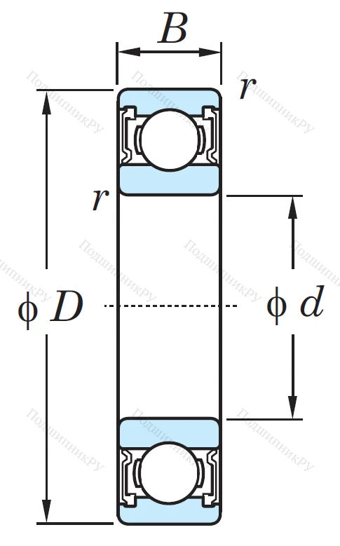 Однорядный шариковый подшипник 6310 2RS CM