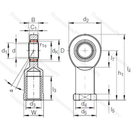 Подшипник скольжения сферический GIR 45 UK-2RS