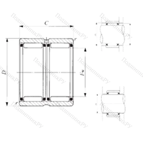 Подшипник игольчатый радиальный RNAFW 81620