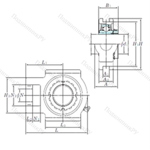 Подшипниковый узел шариковый радиальный UKT 216