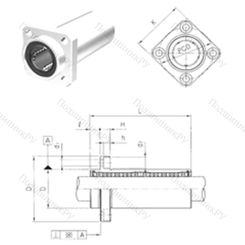 Подшипник шариковый линейный LMKP 35L