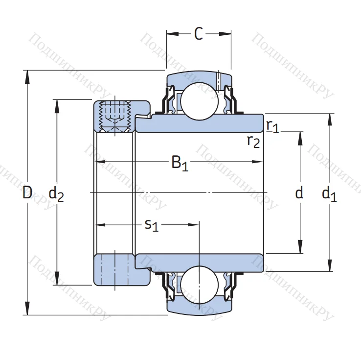 Корпусный подшипник YEL 206-2F в Краснодаре