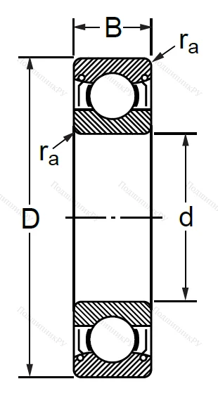Шариковый однорядный подшипник 80203 (6203 ZZ) в Краснодаре