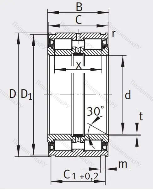Двухрядный роликовый подшипник SL 04 5016 D PP 2NR