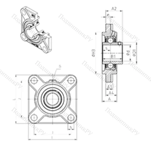 Подшипниковый узел шариковый радиальный UCFS 328