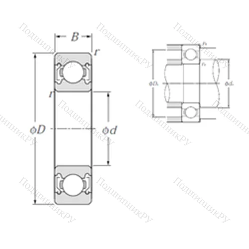 Подшипник шариковый радиальный 6819ZZ от производителя  NTN Подшипник шариковый радиальный 6819ZZ от производителя  NTN