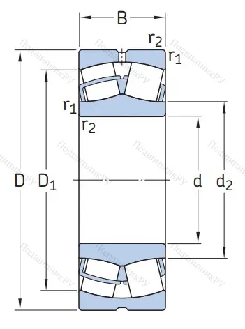 Сферический роликовый подшипник 53616 Н (22316 W 33)