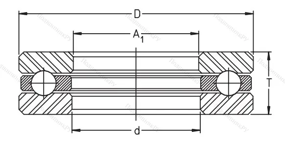 Упорный шариковый подшипник 51206