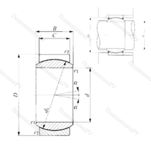 Подшипник скольжения сферический GE 25EC