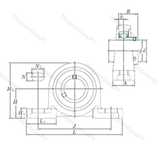 Подшипниковый узел шариковый радиальный BLP 206