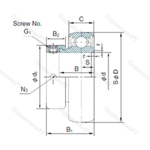 Подшипник шариковый радиальный U 002+ER