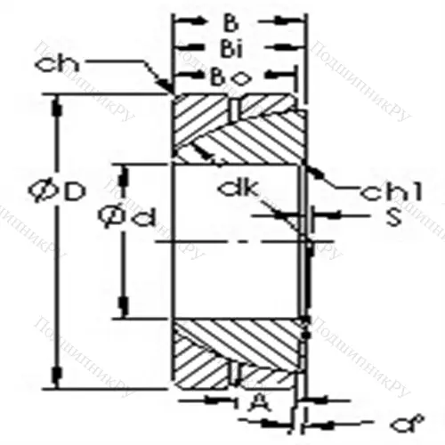 Подшипник скольжения сферический GAC 32S от производителя  AST