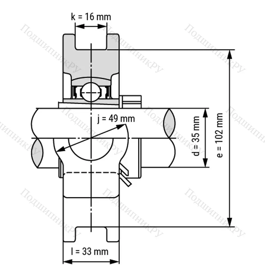 Подшипниковый узел UKT 208 - Вал: 35 мм