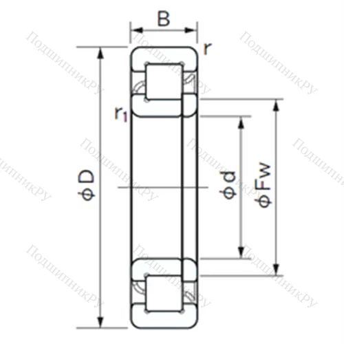 Подшипник роликовый радиальный NUP 2204 E