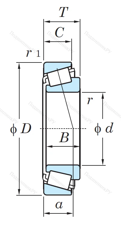 Конический роликовый подшипник 30319