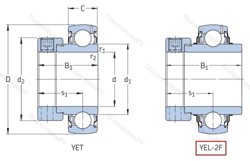 Корпусный подшипник YEL 204-2F в Краснодаре