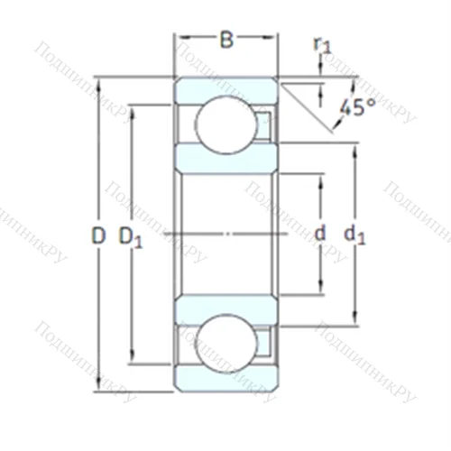 Подшипник шариковый радиальный 6302/HR 22T 2