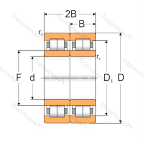 Подшипник роликовый радиальный спаренный BC 4B 322066
