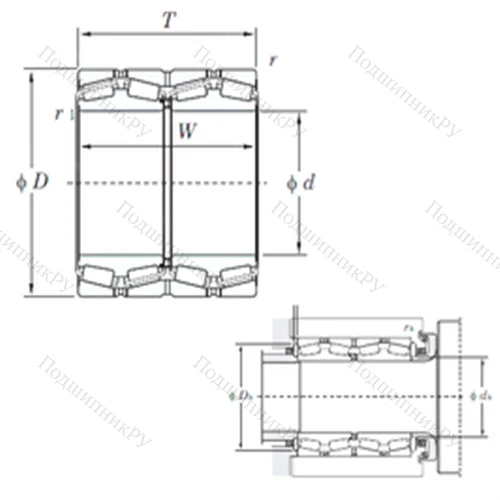Подшипник роликовый радиально-упорный 47322 от производителя  KOYO Подшипник роликовый радиально-упорный 47322 от производителя  KOYO